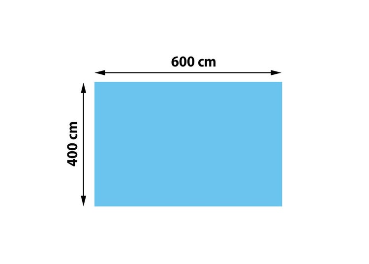 Diagramm mit rechteckiger Form, 600 mal 400 Zentimeter