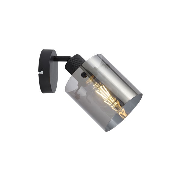 Wandleuchte mit Lampenschirm aus Glas