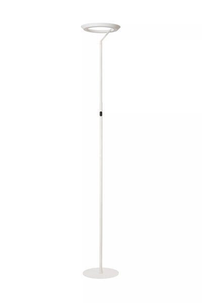 Stehleuchte mit kreisförmigem Lampenkopf und Standfuß