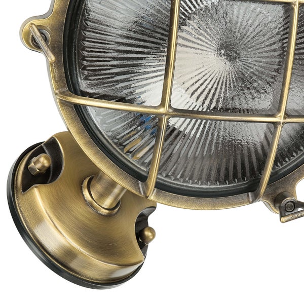 Maritime Wandleuchte mit Schutzgitter