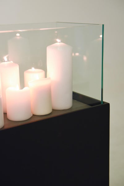 VIVANNO Windlicht CANDELA XL 100x50x26 cm Alu-Verbund Schwarz matt