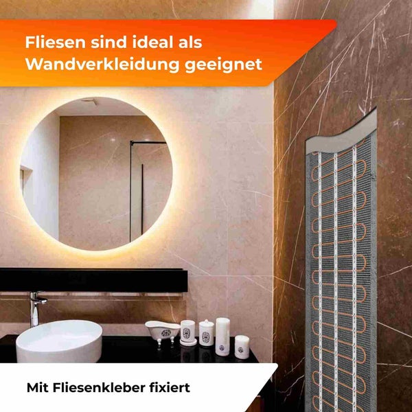 Modernes Badezimmer mit Fliesen und Wandheizung