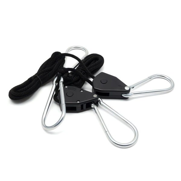 Grow Lampenaufhängung 2er Set – Seilratsche stufenlos verstellbar, bis 60 kg Traglast, ideal für Pflanzenlampen & Reflektoren