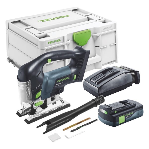 Festool CARVEX PSBC 420-Basic Akku Pendelstichsäge 18 V 120 mm Brushless + 1x Akku 3,0 Ah + Ladegerät + Systainer