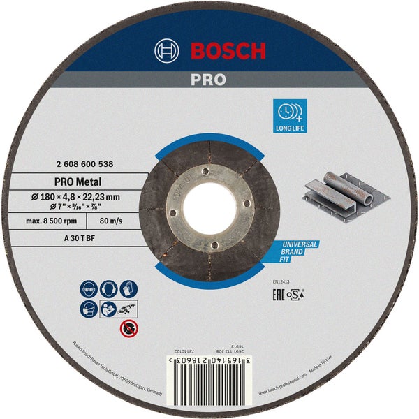 Bosch Pro Metallscheibe, 180x4,8x22,23 Millimeter