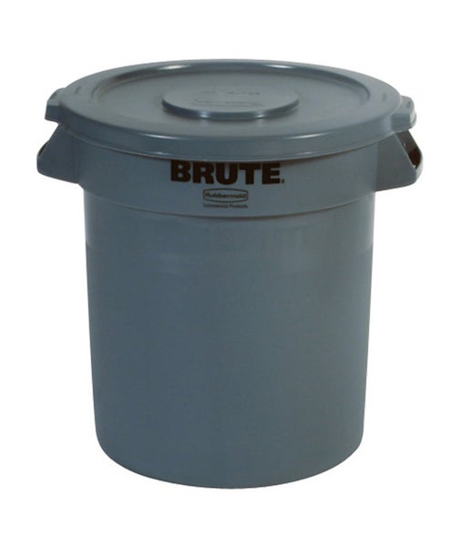 PROREGAL Rubbermaid Brute Runde Mehrzwecktonne Mit Belüftungskanälen 37,9 Liter HxØ 43,5 x 39,7 cm Aus Widerstandsfähigem Kunststoff Grau