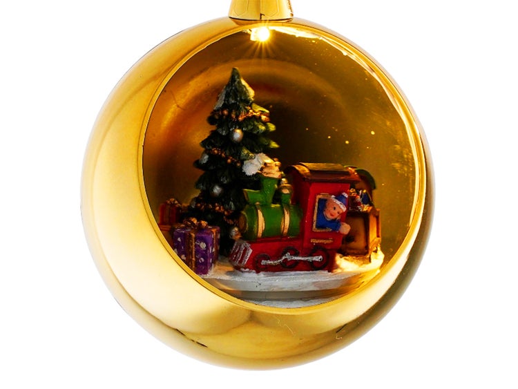 LAALU LED-Ornament, drehbare Dekoration gold 13 cm