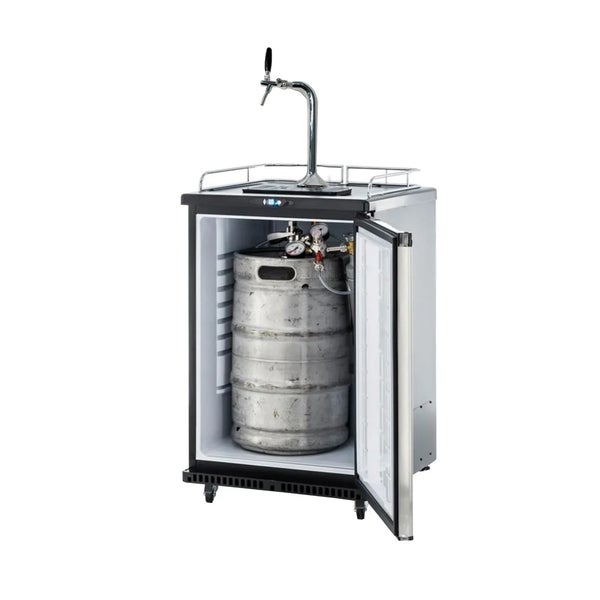 Bierzapfanlage mit Kühlschrank und Edelstahlfass fuer den privaten Gebrauch