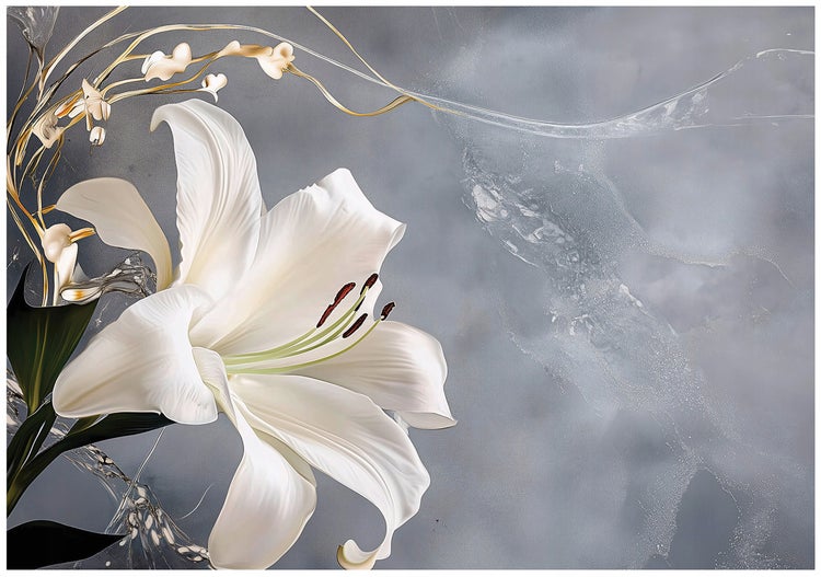 Fototapete Blumen Blätter Wohnzimmer Tapete 300x210 cm