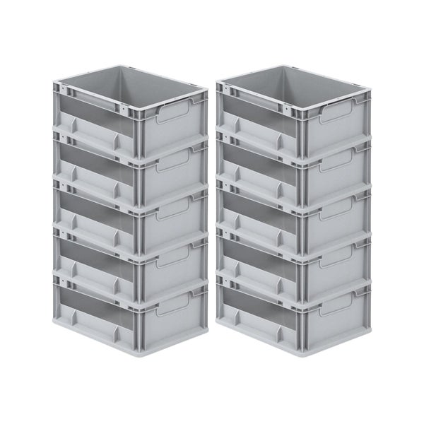 PROREGAL Eurobox NextGen Insight HxBxT 17 x 30 x 40 cm 16 Liter Seite Offen Eurobehälter Transportbox