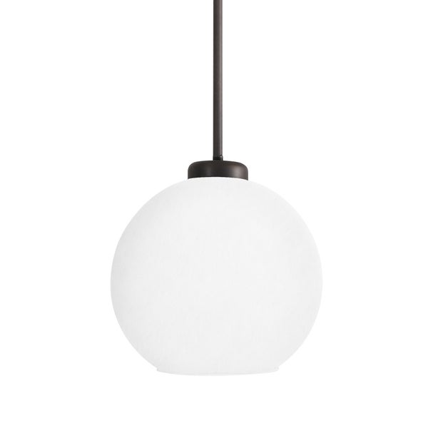Hängeleuchte mit runder, weißer Glaskugel