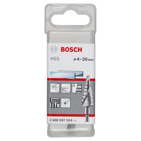 Bosch Stufenbohrer HSS, Durchmesser 4 bis 20 Millimeter
