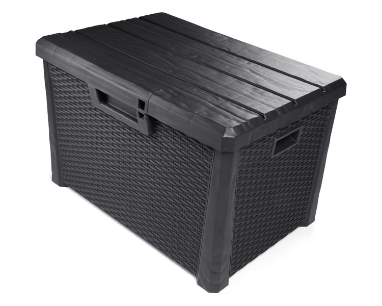 Ondis24 Kissenbox Sitztruhe Nevada kompakt 120 L anthrazit, Aufbewahrungsbox, Box