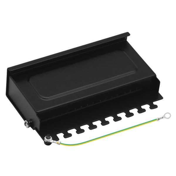 ProfiPatch Cat6a Patchpanel Patchfeld 8 Port Verteilerfeld geschirmt RJ45 Desktop und Wandmontage 1HE schwarz