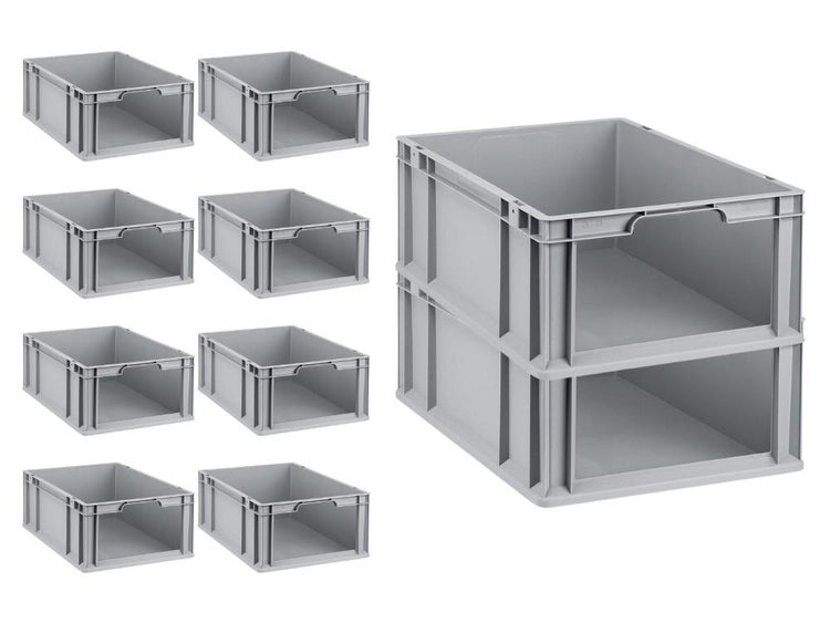 PROREGAL SparSet 10x Eurobox NextGen Store HxBxT 22 x 40 x 60 cm 44 Liter Front Offen Eurobehälter Transportbox