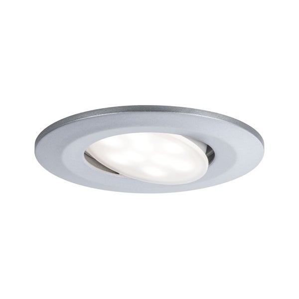 LED Einbauleuchte Calla schwenkbar IP65 rund 90mm 30° 5,2W 460lm 230V dimmbar 4000K Chrom matt