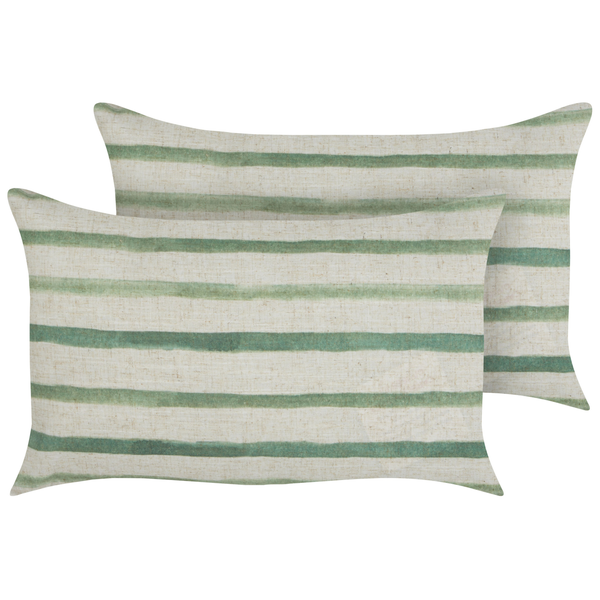 Dekokissen 2er Set KAFRA 30 x 50 cm Grün Streifenmuster