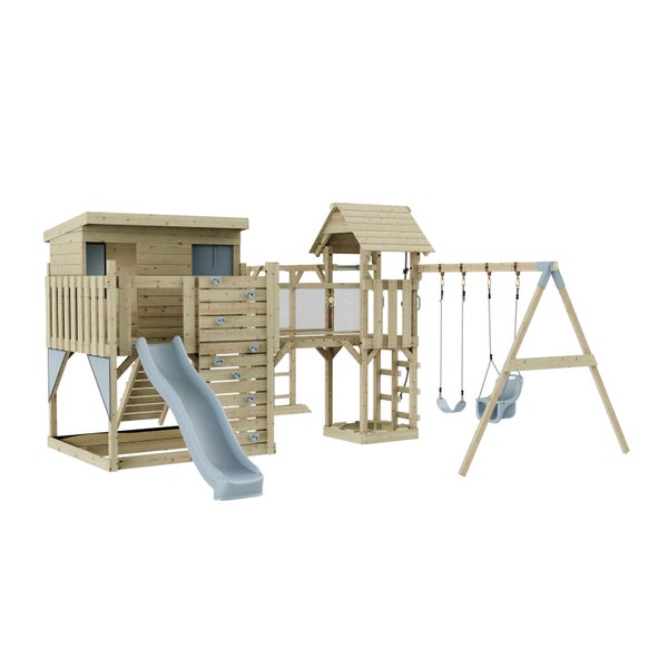 Spielplatz mit Kletterwand, Rutsche und Schaukel für den Garten