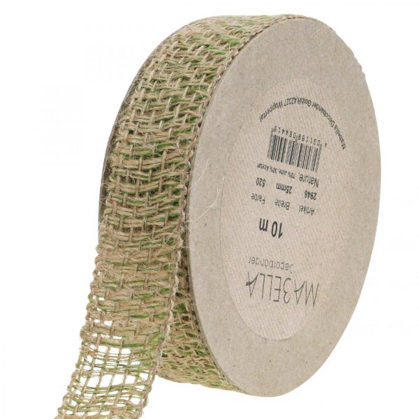 Dekoband Rolle aus Jute, 25 Millimeter breit und 10 Meter lang
