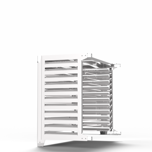 Wärmepumpenabdeckung - Big Blade - Weiß - Boden neben der Wand Größe XL (B 115cm - H 103cm - T 61cm) - Box Air Klima