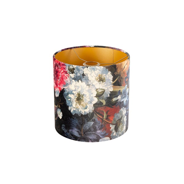 Velour Lampenschirm Blumenmuster 25/25/25 goldene Innenausstattung