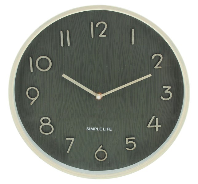 FRANK FLECHTWAREN | Wanduhr Simple Life, MDF, KUNSTSTOFF, 38 x 8 x 38 cm