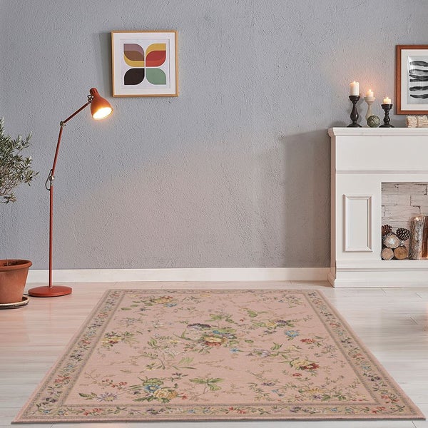 Gewebter Bordürenteppich im floralen Design Flomi Rose 120x170 cm