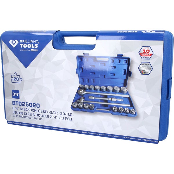 BRILLIANT TOOLS 3/4 Steckschlüssel-Satz 20tlg. - BT025020