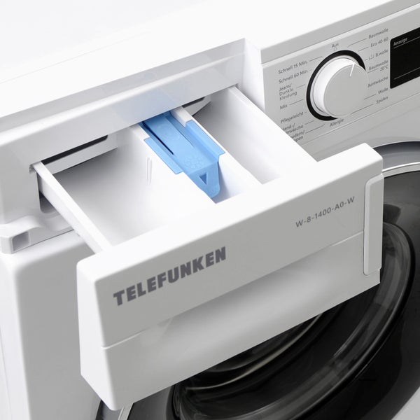 Telefunken Waschmaschine 8 kg 1400 U/Min Dampffunktion AquaStop 15 Programme W-8-1400-A0-W