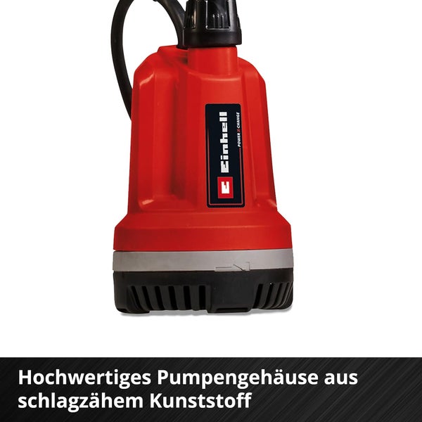 Einhell Pumpengehäuse aus schlagzähem Kunststoff.