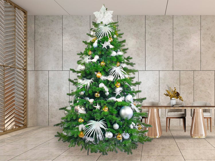 LAALU Weihnachtsschmuck-Set 222 Stück in Box POLAR GOLD für Weihnachtsbaum 300-600 cm