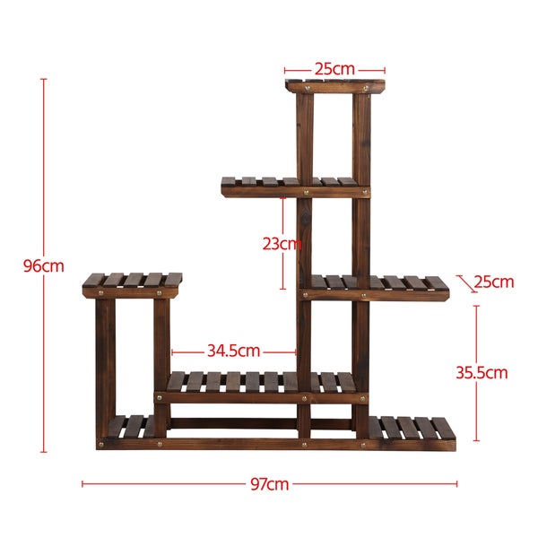 Yaheetech Pflanzentreppe 6 Ebenen , Braun