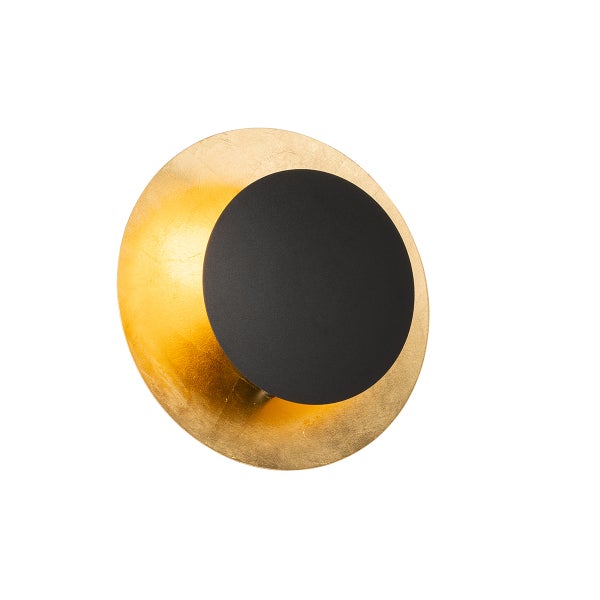 Runde Wandleuchte mit schwarzem Schirm