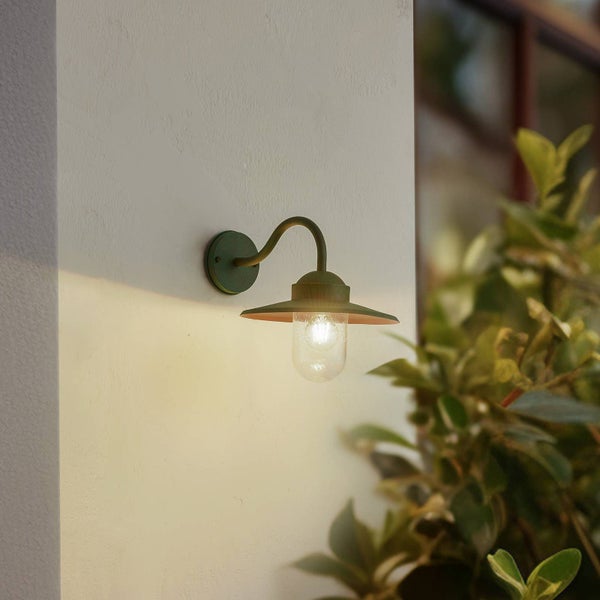 Lindby Wandleuchte außen (Laterne) Bilma (spritzwassergeschützt (Modern) in Grün aus Aluminium (1 flammig, E27) - Außenwandleuchten Wandlampe Led Außenlampe Outdoor für