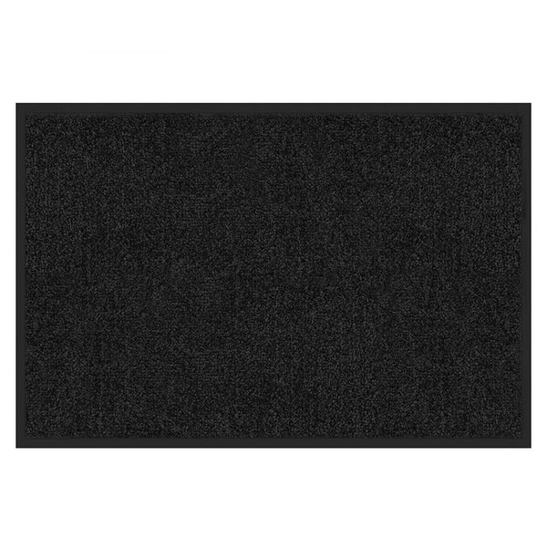 FLOORDIREKT Fußmatte Rhine - Unicolor - Schmutzfangmatte für Innen & Außenbereiche - Schwarz - 90 x 150 cm