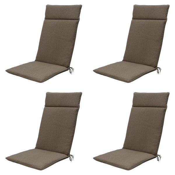 Hochlehnerauflage Taupe, Canvas Eco+ - Ca. 120x50 cm - 4er-Set