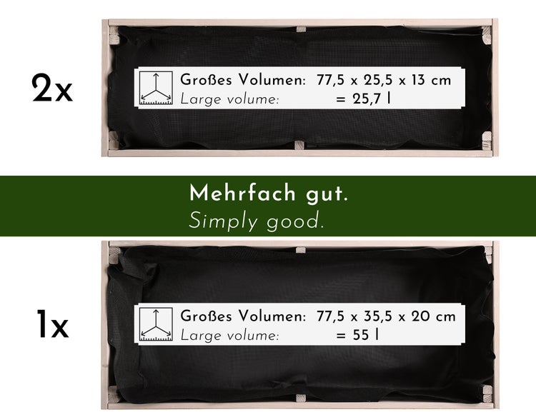 WONDERMAKE® Großes Design Vertikalbeet mit 3 Etagen aus Holz für Outdoor Balkon Garten Wand stehend, Hochbeet vertikal XL Kästen Cube für Kräuter Erdbeeren Blumen, 85x38x110 cm, weiß grau anthrazit