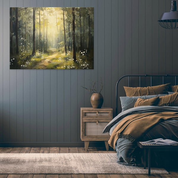 Bilder Wald Natur Sonne Wandbild Schlafzimmer Wohnzimmer 100x70 cm