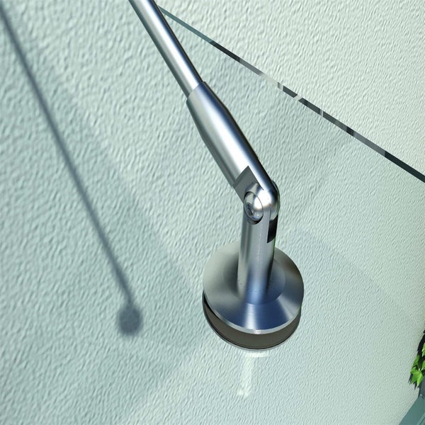 HOMCOM Vordach Glasvordach Türvordach Verbundsicherheitsglas VSG 304 Edelstahl Klarglas 3 Größen (200x90cm) (L)