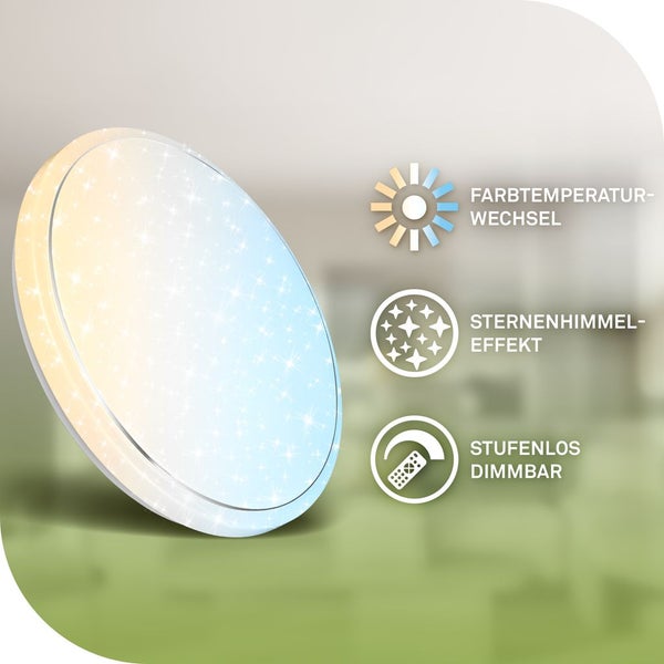 Produktmerkmale: Farbtemperaturwechsel, Sternenhimmel-Effekt, stufenlos dimmbar