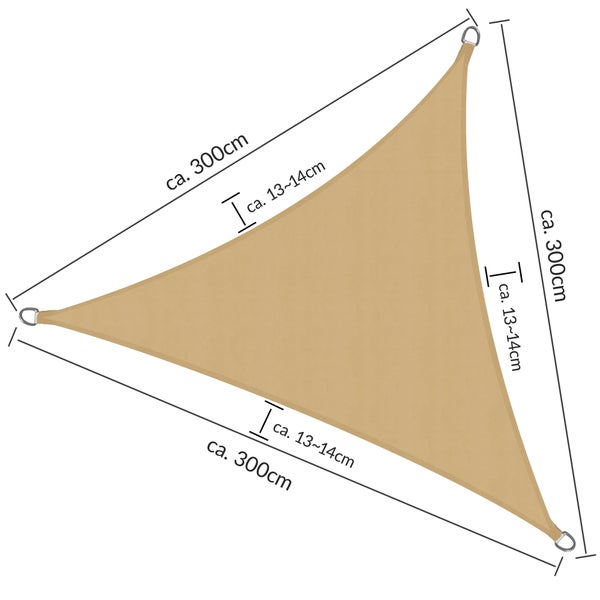 SolVision PS9 Sonnensegel 300x300x300cm dreieckig Sand PE