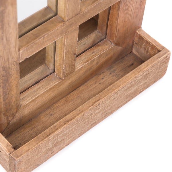 Wandspiegel Vintago 40x36 cm, Mahagoni Holz, mit Ablage naturfarben