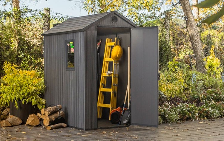 Keter Darwin 46 Gartenhaus - 125,8x184,5x205 cm - Graue Holzoptik