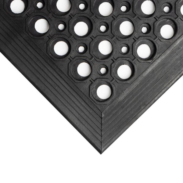 FLOORDIREKT Gummi-Lochmatte - Arbeitsplatzmatte - aus Naturgummi - Schwarz - 90 x 150 cm