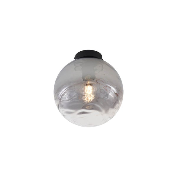 Runde Deckenleuchte mit Strukturglas und Leuchtmittel