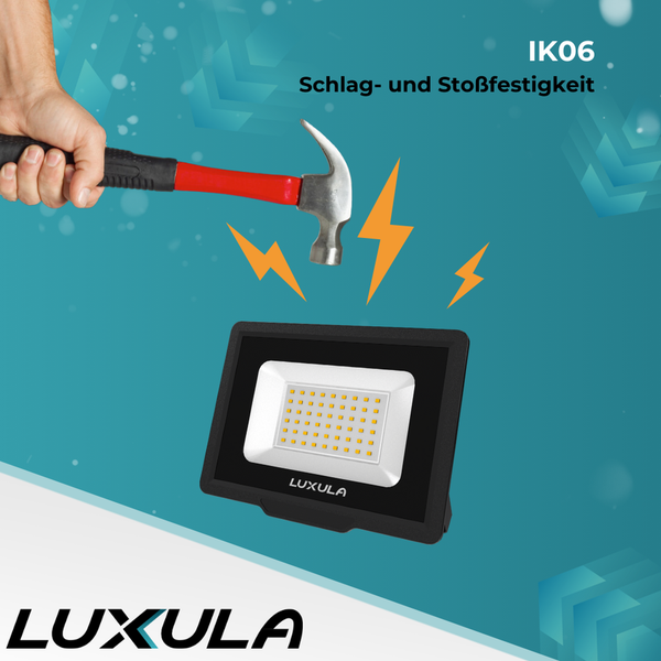 LUXULA LED Fluter Leistungsstarkes 200W Flutlicht mit 20000lm IP65 Außenstrahler Robust