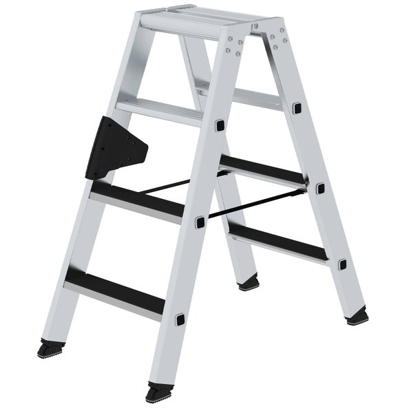 Aluminium-Trittleiter mit Sicherheitsbügel und rutschfesten Stufen