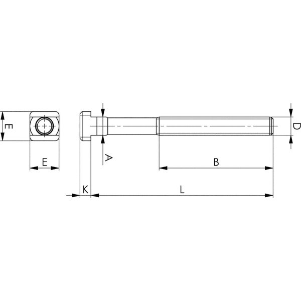 AMF T-Nutenschraube DIN 787 T-Nut 14 mm M12 Länge 125 mm mit Mutter und Scheibe - 80911