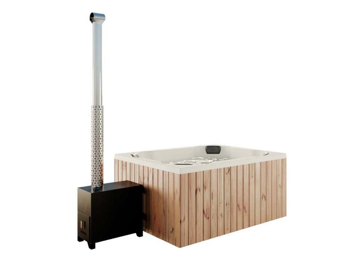 FinnTherm Badefass Oslo aus Holz in Weiß 1,7x2m