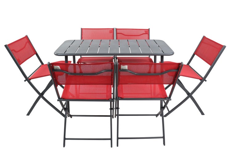 7 tlg. Bistroset Balkonset Gartenset Metall Sumila